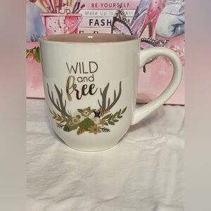 Karma Stardust Wild and Free Mug Floral Animal
White Taupe Pink Green Gold NWT